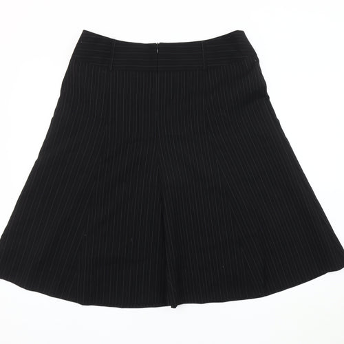 Lime Women's Black A-Line Striped Skirt Size 16