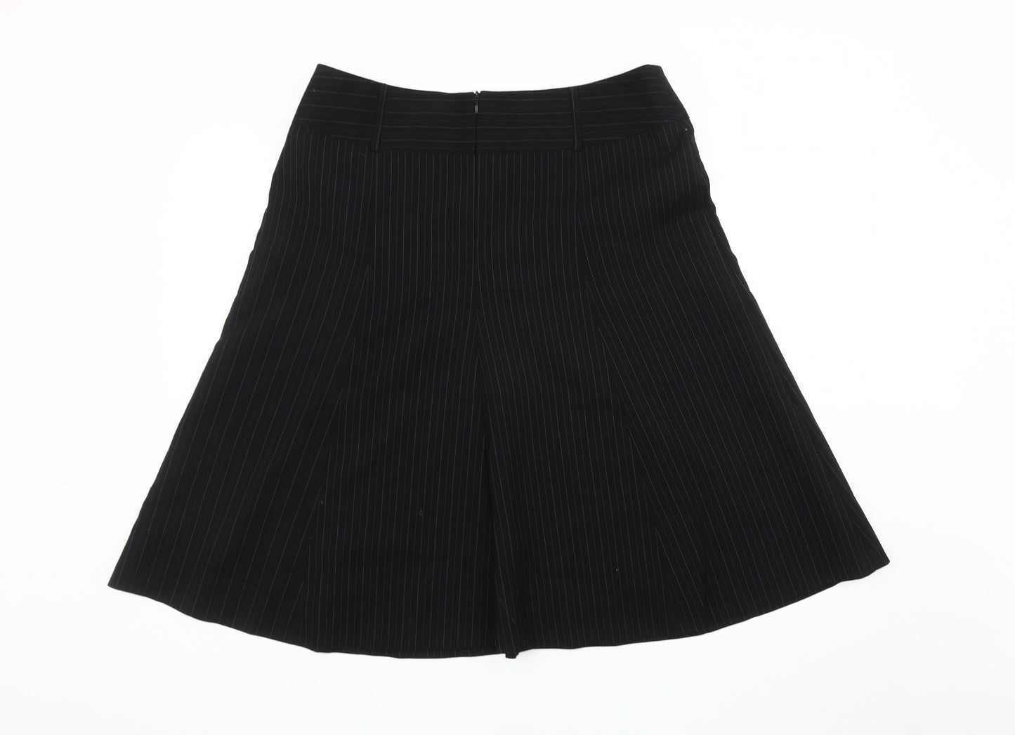 Lime Women's Black A-Line Striped Skirt Size 16