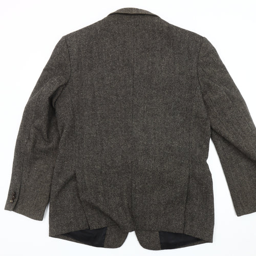 Hampton Men's XL Grey Herringbone Wool Blazer Jacket