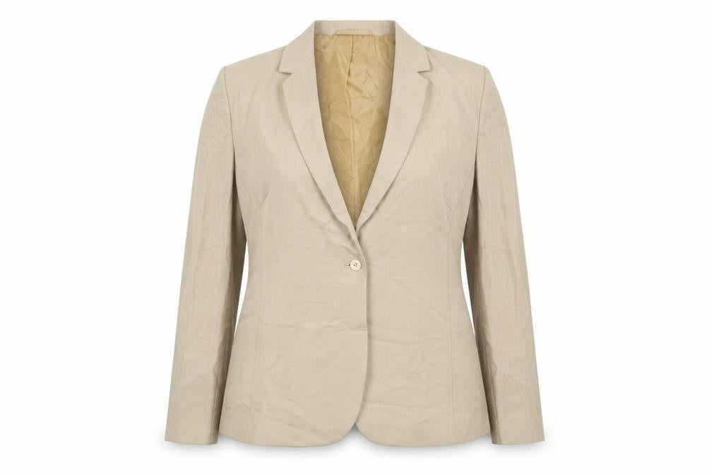 Front view of Next Women's Beige Blazer UK 16 Long Sleeve