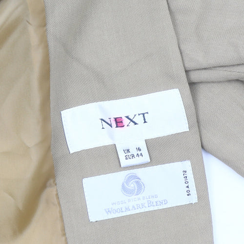 Next Women's Beige Blazer UK 16 Long Sleeve