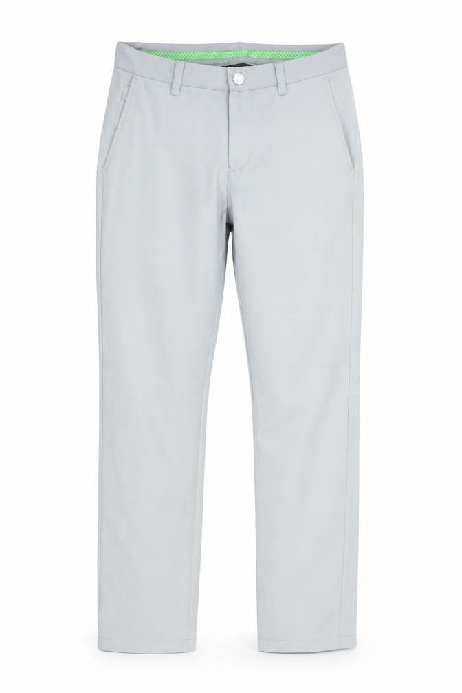 Front view of Bonobos Men's Grey Slim Fit Trousers 30/32