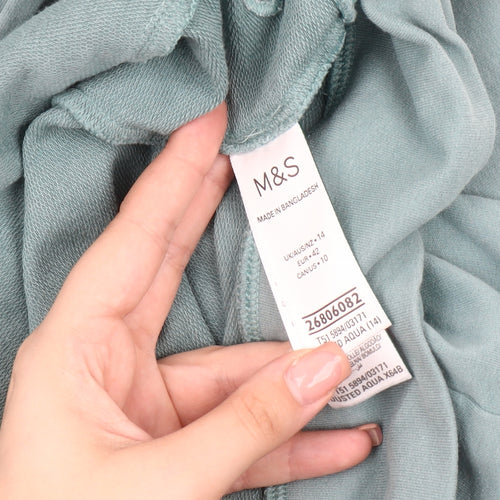 Marks and Spencer Women’s Aqua Hooded Jacket Size 14