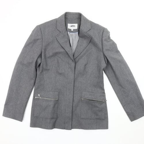 Next Women's Grey Blazer, Size 12, Zip Accents