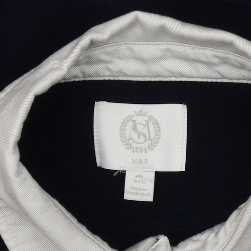 Marks and Spencer Men's Blue Beige Striped Sweatshirt
