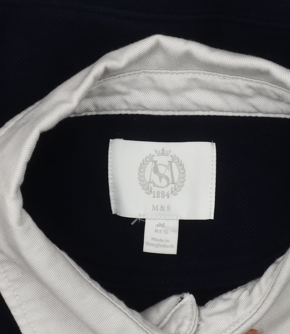 Marks and Spencer Men's Blue Beige Striped Sweatshirt