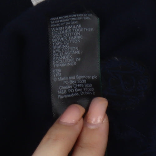 Marks and Spencer Men's Blue Beige Striped Sweatshirt