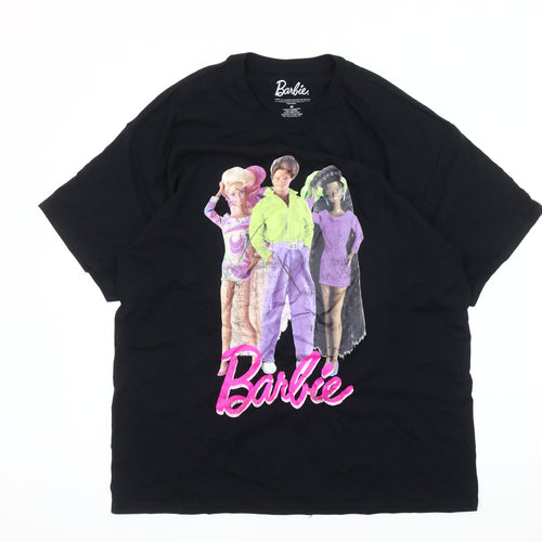 Barbie Black Unisex Medium T-Shirt, Short Sleeve, Graphic