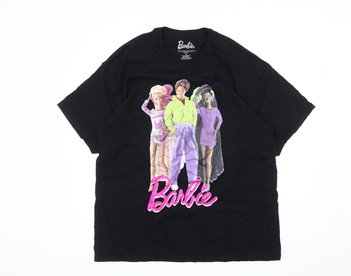 Barbie Black Unisex Medium T-Shirt, Short Sleeve, Graphic