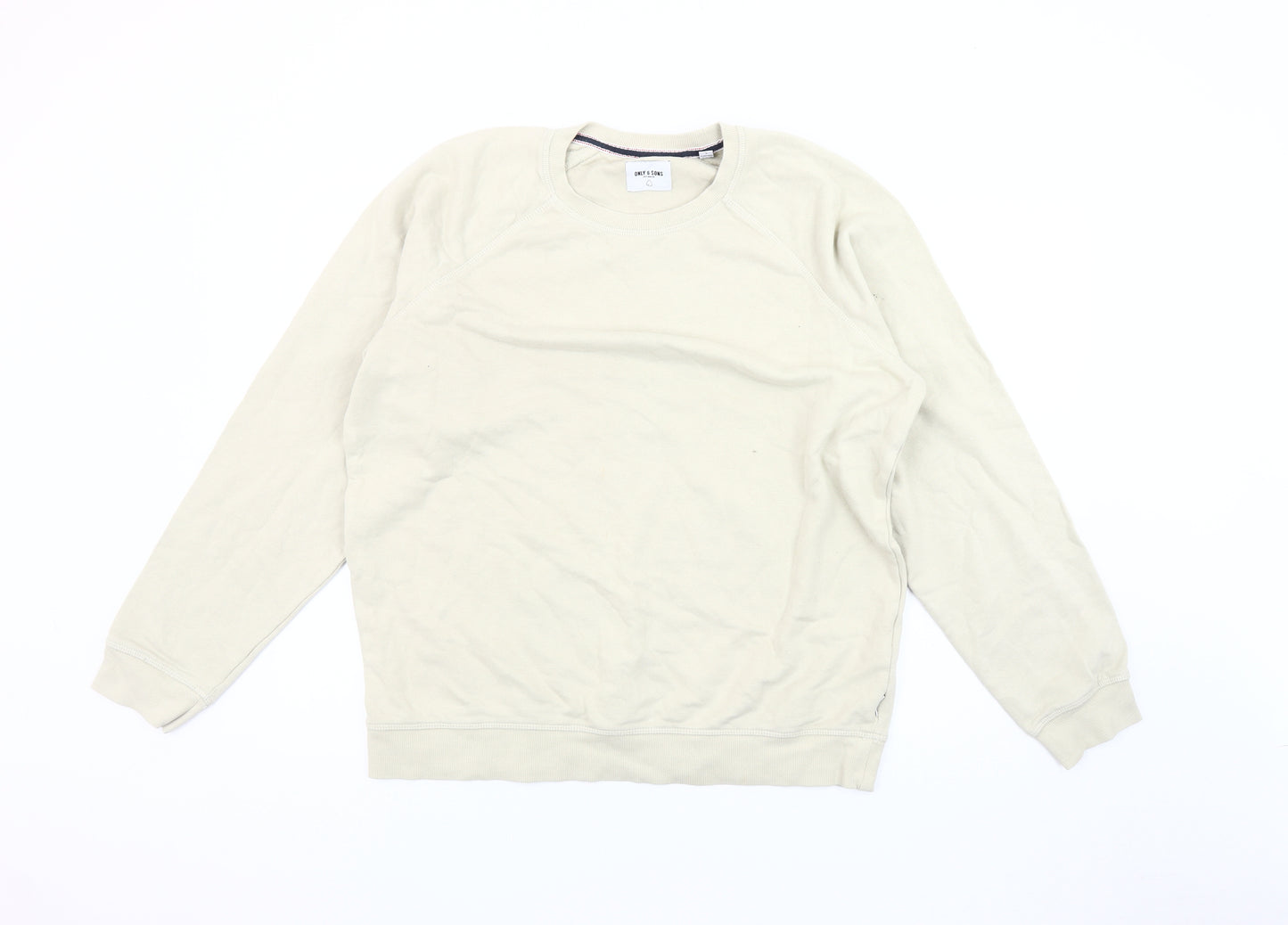 Only & Sons Men's Beige L Pullover Sweatshirt
