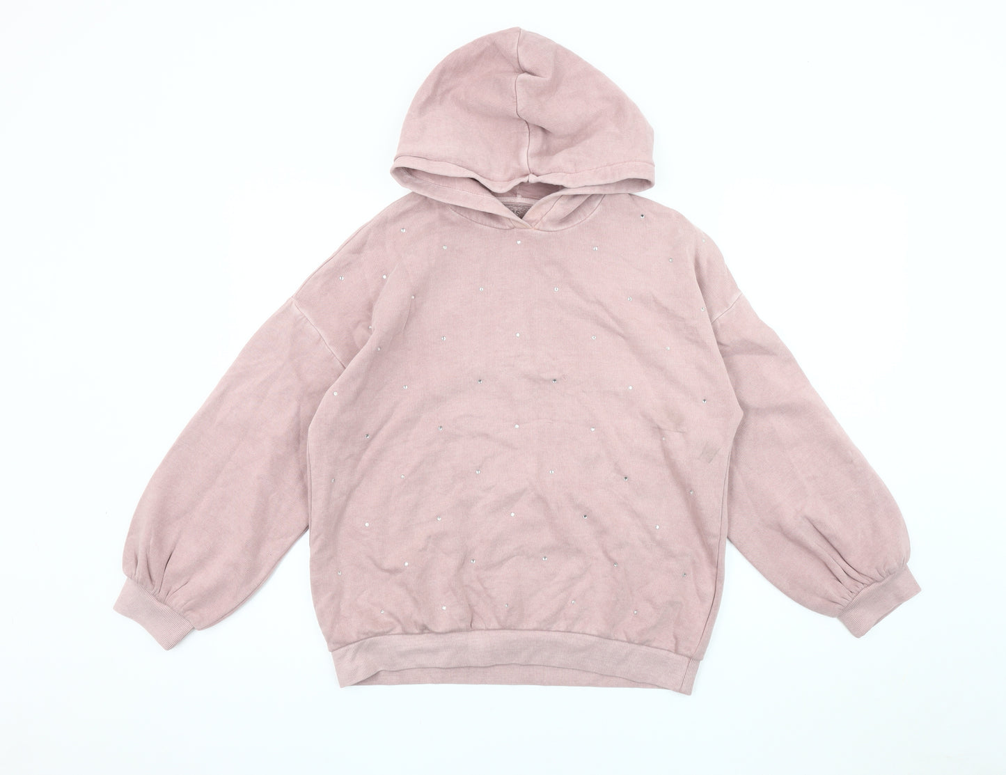 Marks and Spencer Girls Pink Hoodie 12-13 Years Stylish Pullover