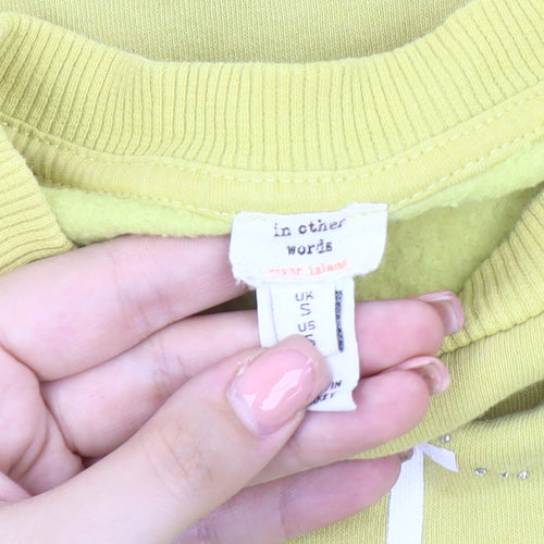 In Other Words Women's Yellow Pullover Sweatshirt, Size S