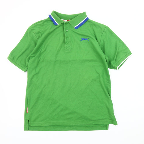 Slazenger Men's Green Polo Medium Short Sleeve