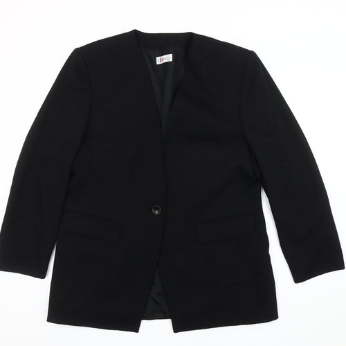 Bianca Women's Black Blazer Size 14 One-Button