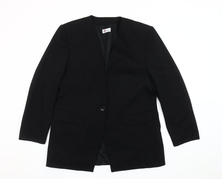 Bianca Women's Black Blazer Size 14 One-Button