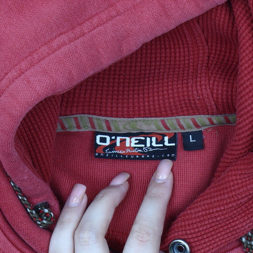 O'Neill Men's Red Pullover Hoodie L - Logo, Fleece, Casual