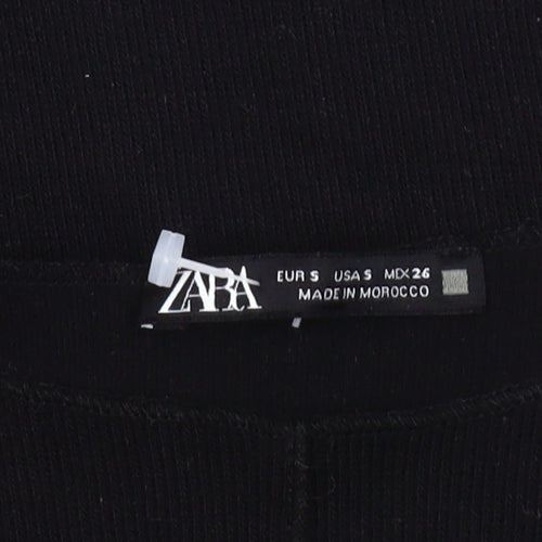 Zara Women's Black Mock Neck Jumper Size S
