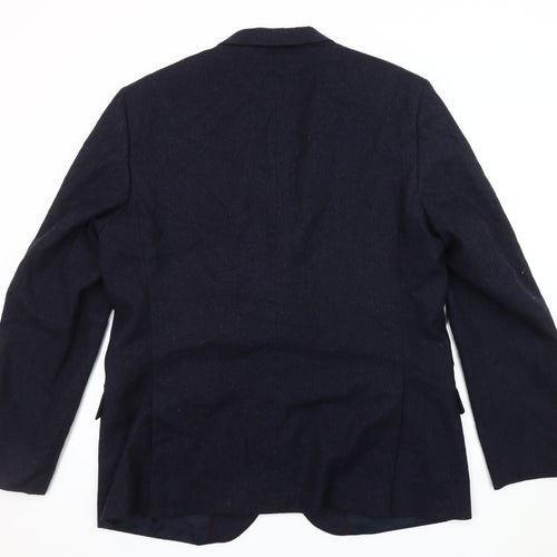Marks and Spencer Men's Blue Wool Blend Blazer 46 Long