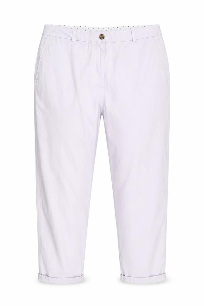 Front view of Marks & Spencer Women's Ivory Chino Trousers, size 16