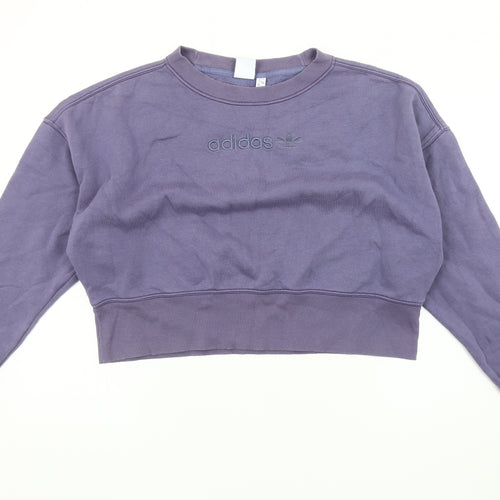 Adidas Women's Purple Logo Sweatshirt, Size 12, Pullover
