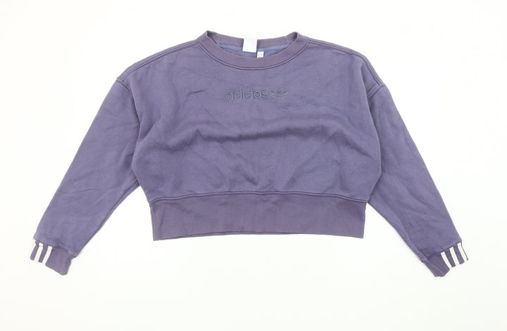 Adidas Women's Purple Logo Sweatshirt, Size 12, Pullover