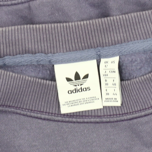 Adidas Women's Purple Logo Sweatshirt, Size 12, Pullover