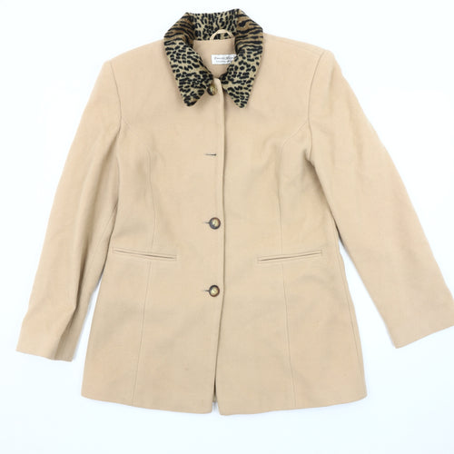 Charlotte Halton Women's Beige Wool Coat - Size 12
