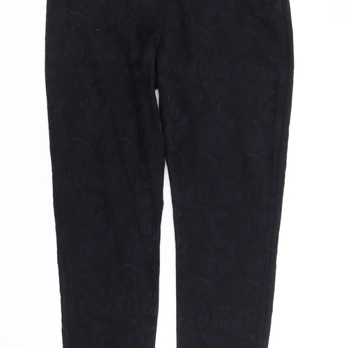 Next Women's Black Cropped Trousers Size 16 Paisley