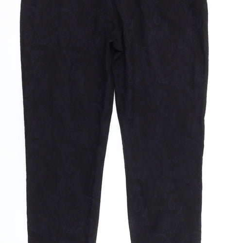 Next Women's Black Cropped Trousers Size 16 Paisley