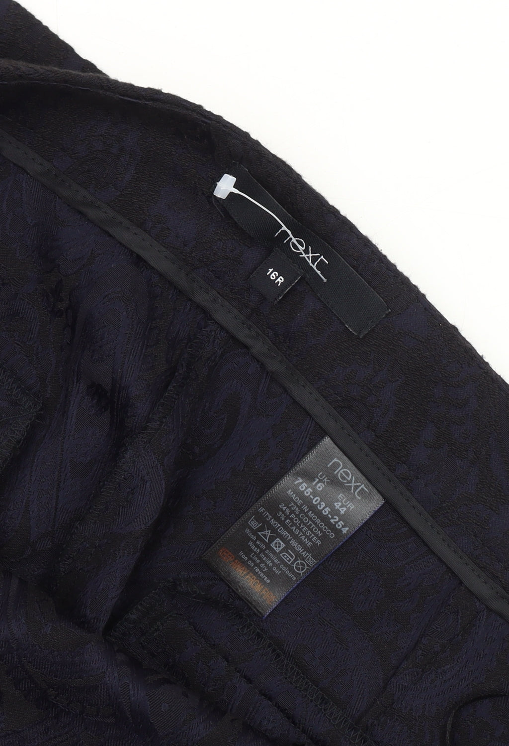 Next Women's Black Cropped Trousers Size 16 Paisley