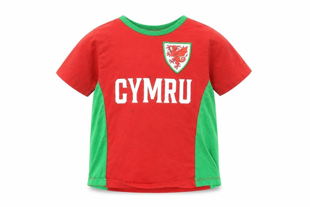 Wales Boys Red & Green Cymru Sports T-Shirt 2-3 Years