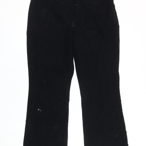 Marks and Spencer Women's Black Belted Trousers, M, Straight