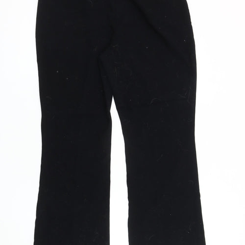 Marks and Spencer Women's Black Belted Trousers, M, Straight