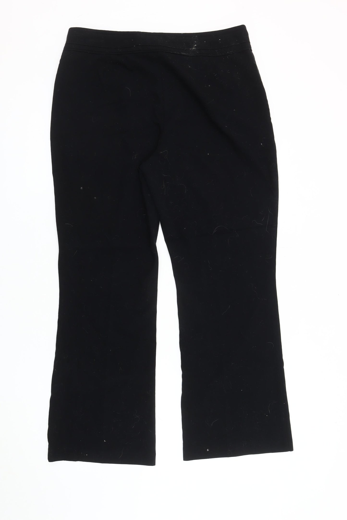 Marks and Spencer Women's Black Belted Trousers, M, Straight