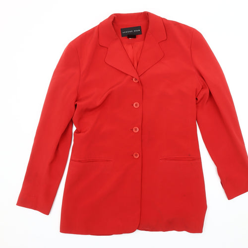 August Silk Women's Red Blazer, Size 2, Lined, Excellent Condition