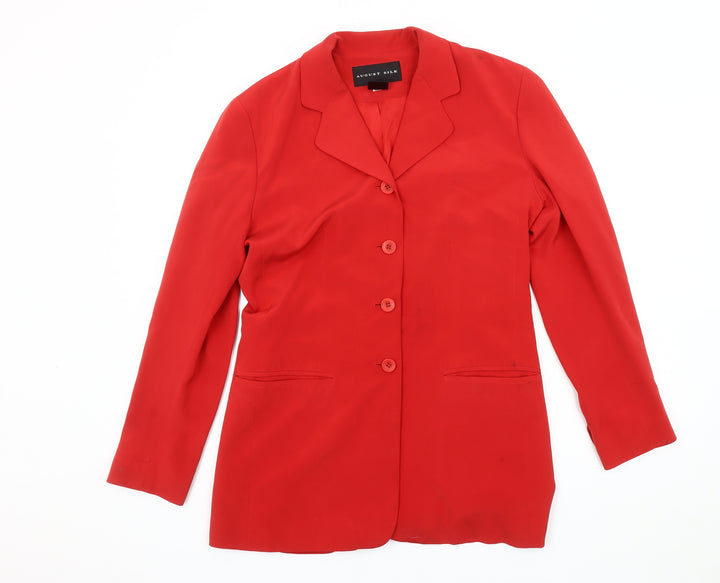 August Silk Women's Red Blazer, Size 2, Lined, Excellent Condition