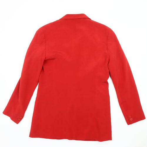 August Silk Women's Red Blazer, Size 2, Lined, Excellent Condition