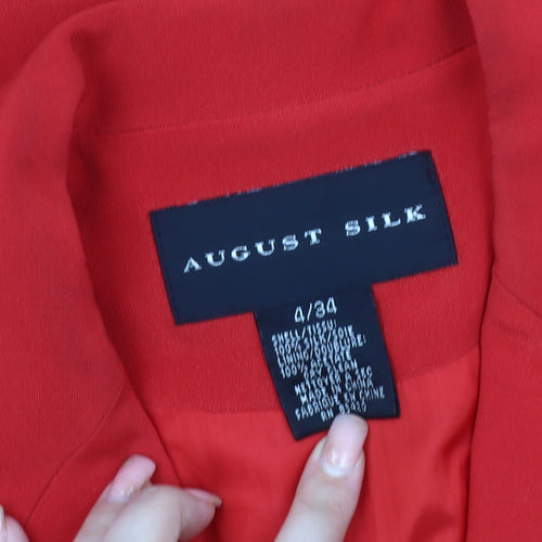 August Silk Women's Red Blazer, Size 2, Lined, Excellent Condition