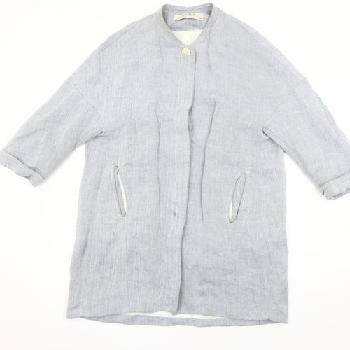 Zara Women's Grey Mid-Length Coat Size 2