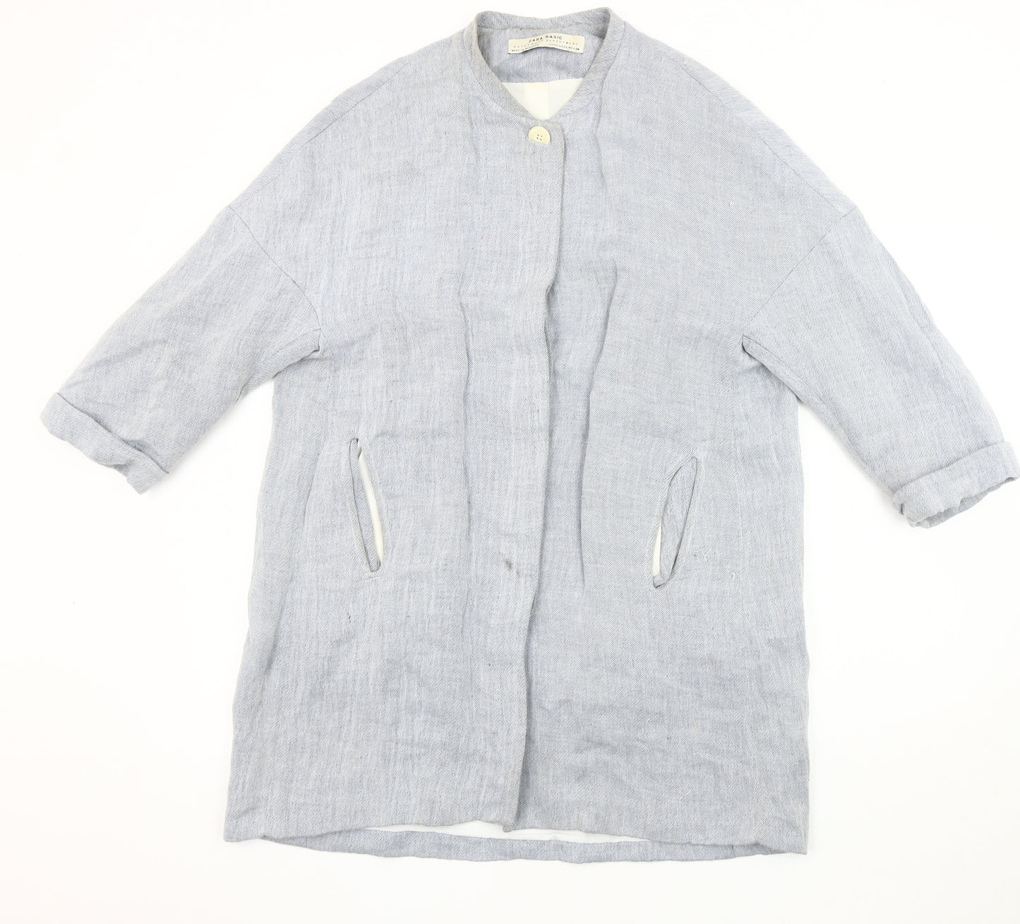 Zara Women's Grey Mid-Length Coat Size 2
