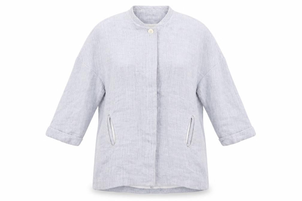 Front view of Zara Women's Grey Mid-Length Coat, size 2
