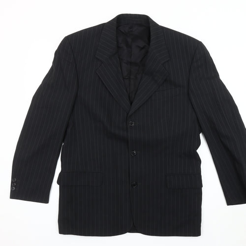 Next Men's Black Striped Suit Jacket Size 38S