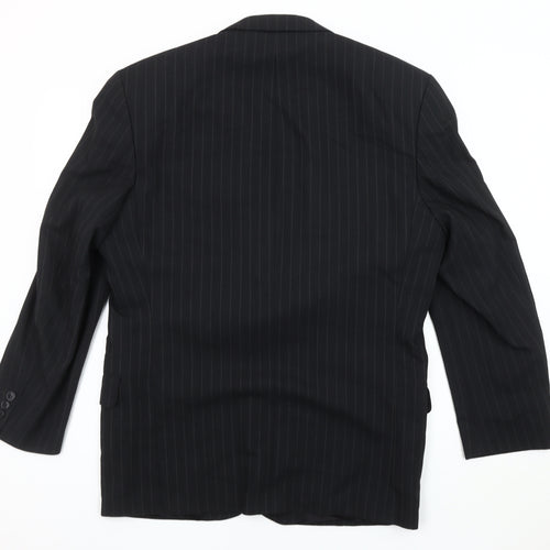 Next Men's Black Striped Suit Jacket Size 38S