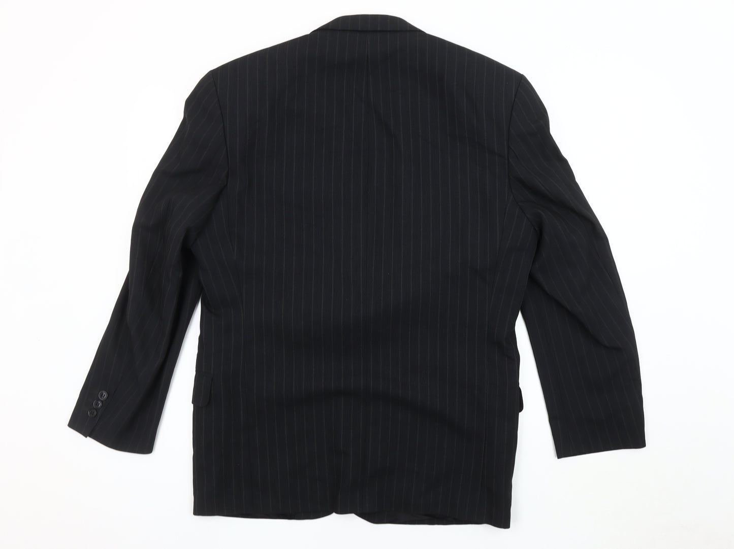 Next Men's Black Striped Suit Jacket Size 38S