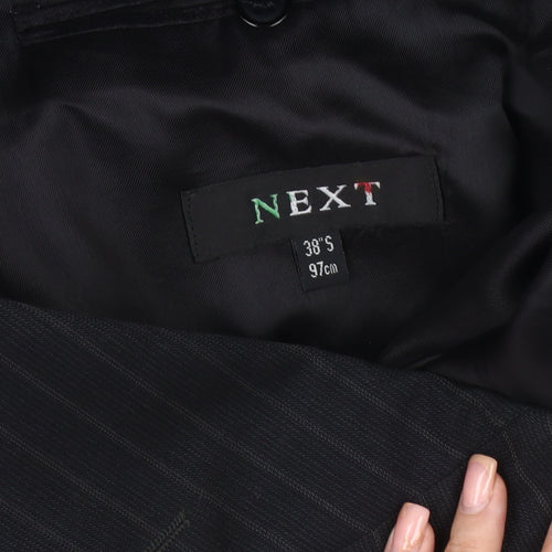 Next Men's Black Striped Suit Jacket Size 38S