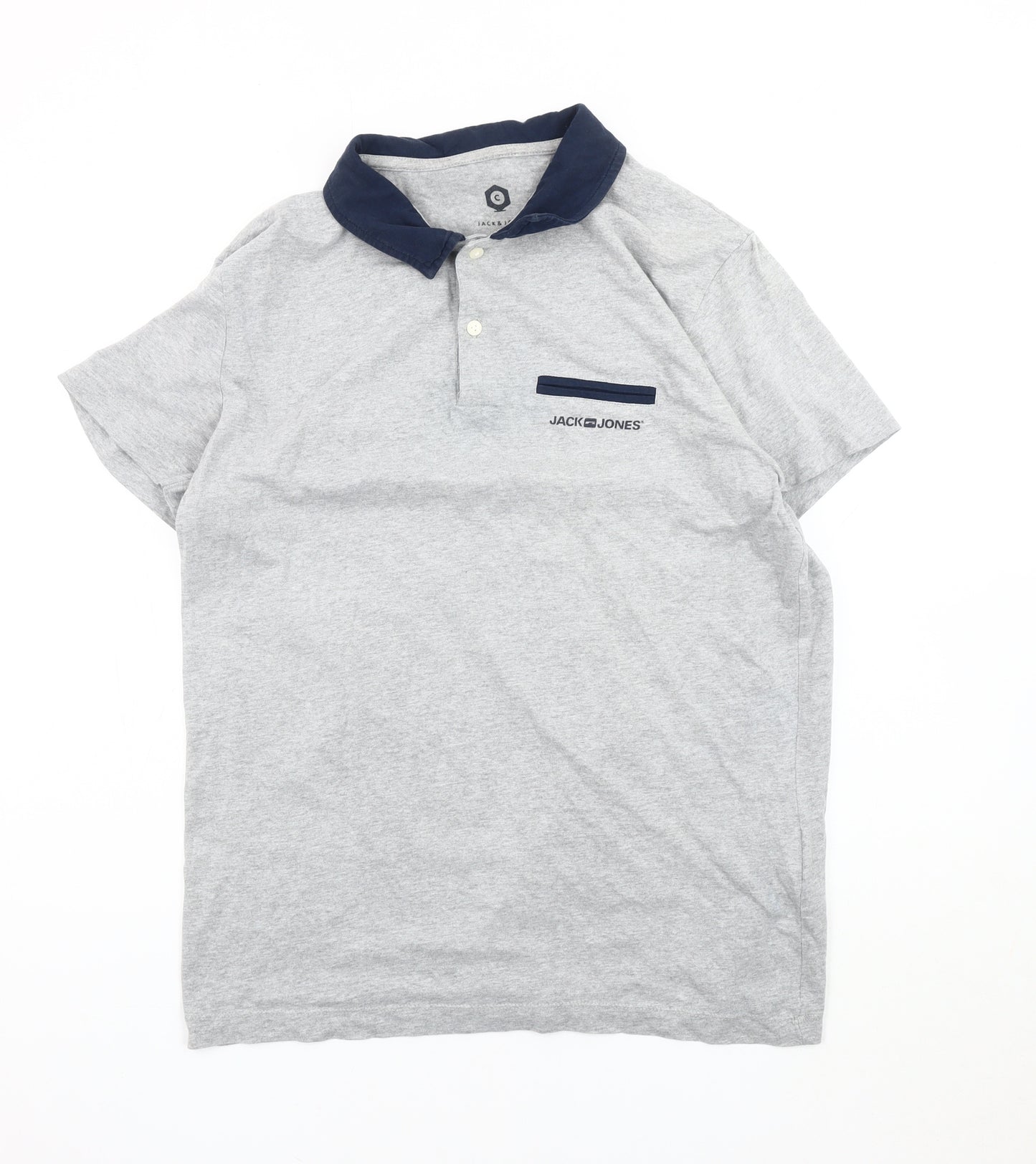 Jack & Jones Grey Men’s Polo Shirt Size L