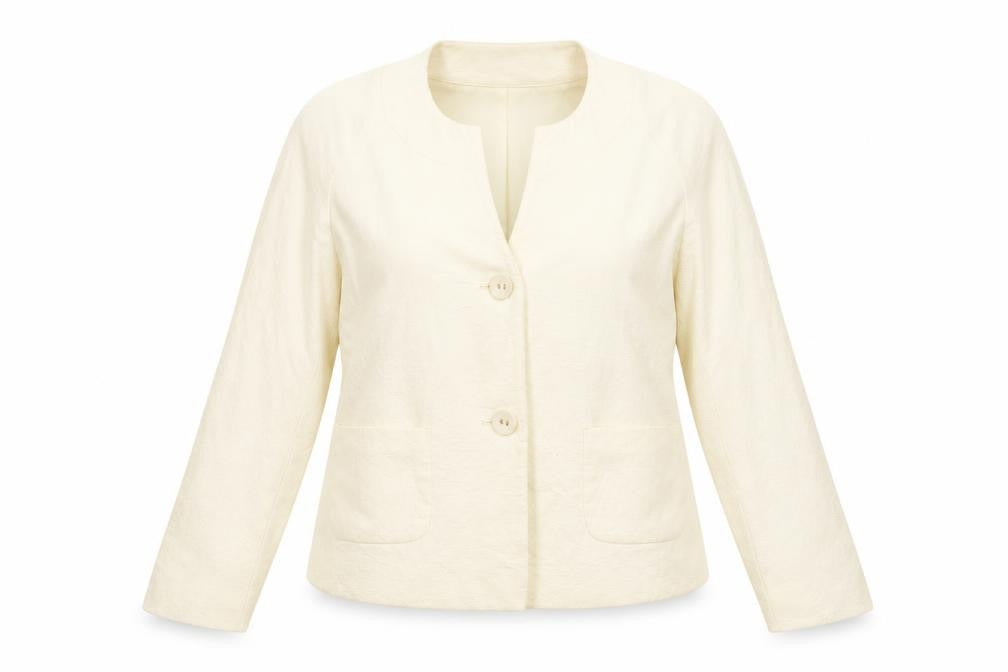 Front view of Bonmarché Women's Ivory Blazer, size 20