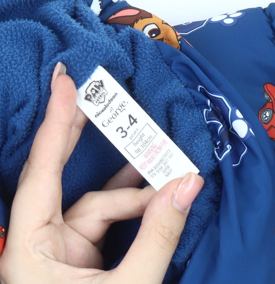 George Boys' Blue PAW Patrol Puffer Jacket, Size 3-4 Years