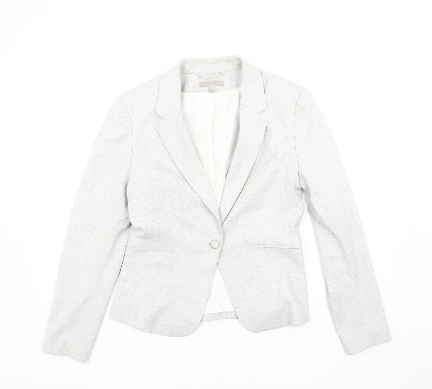 H&M Women's Grey Blazer Size 10 Regular Fit