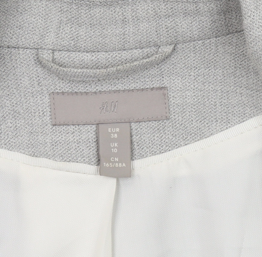 H&M Women's Grey Blazer Size 10 Regular Fit
